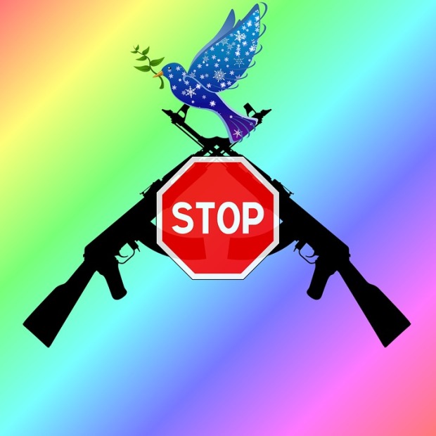 peacedove with stop weapons