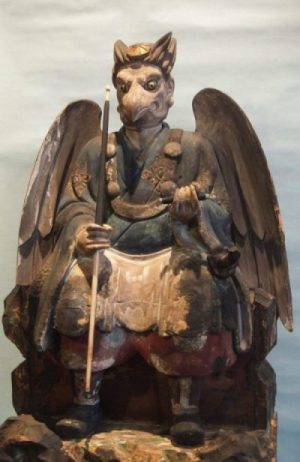 Image Of A Tengu Winged Being Of Japan Statue.